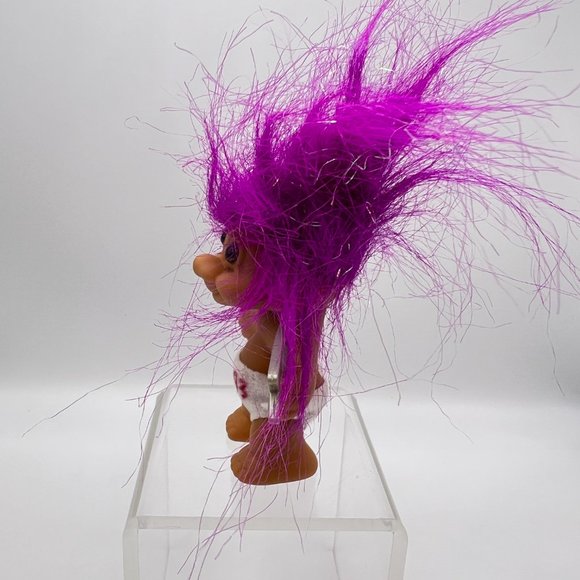 1993 Happy New Year Troll Doll With Purple Hair With Sparkles & Diaper - Picture 8 of 10